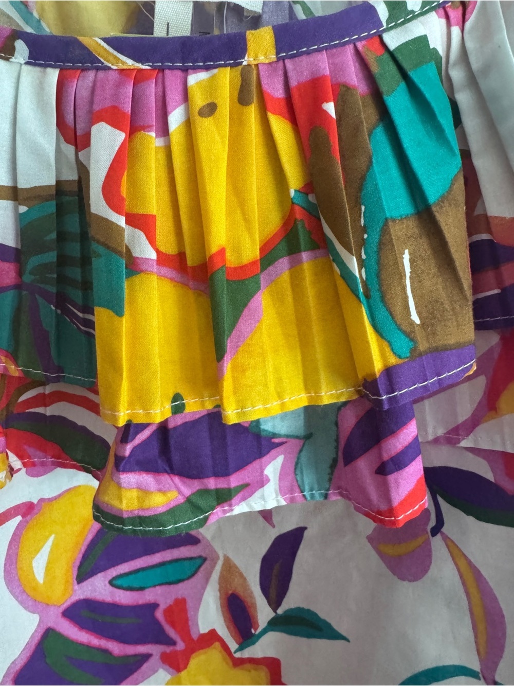 Entro In The Tropics Floral Ruffle Top Size L NWT - Picture 6 of 11